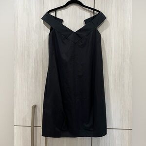 Magashoni Collection Cotton Off-Shoulder Balloon Dress – Black – Size M (8–10)